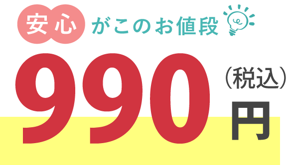 安心がこのお値段！990円